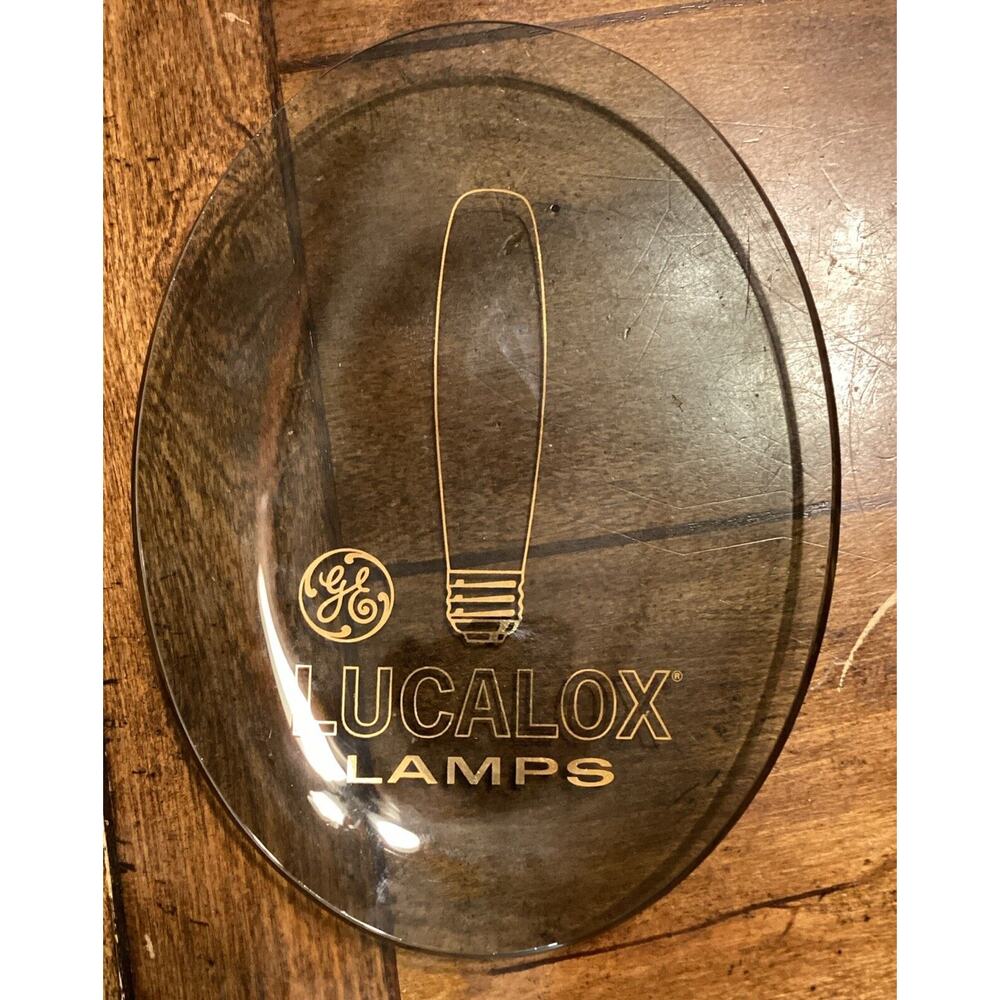 Vintage GE General Electric Lucalox Lamps Oval Glass Tray